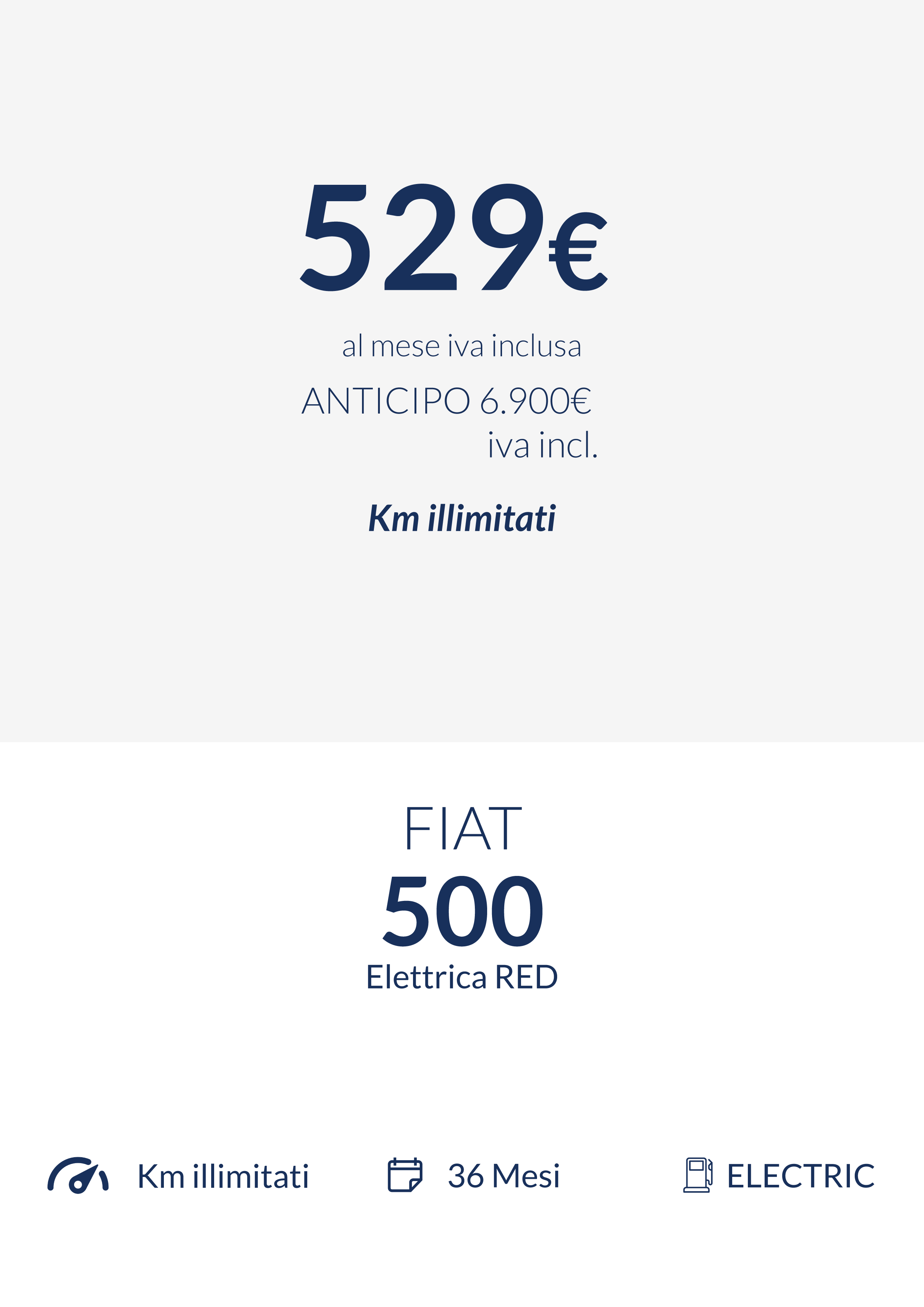 Fiat 500 Elettrica a noleggio lungo termine Leasys Padova