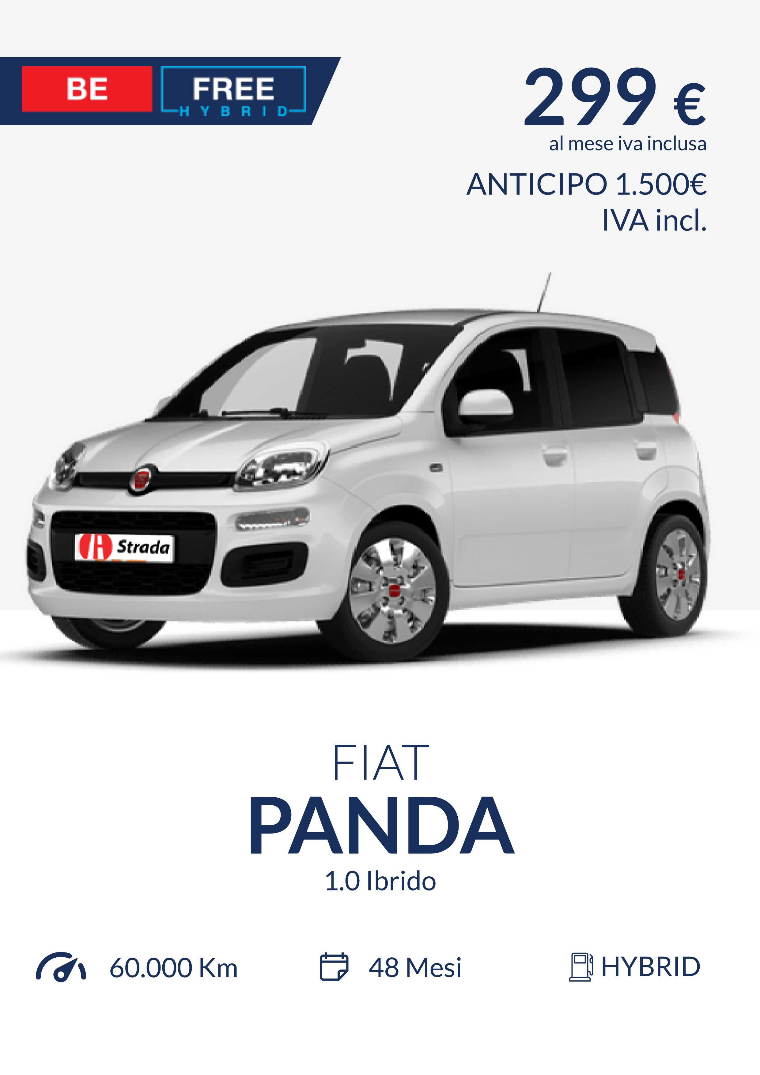 Fiat Panda a noleggio lungo termine Leasys Padova