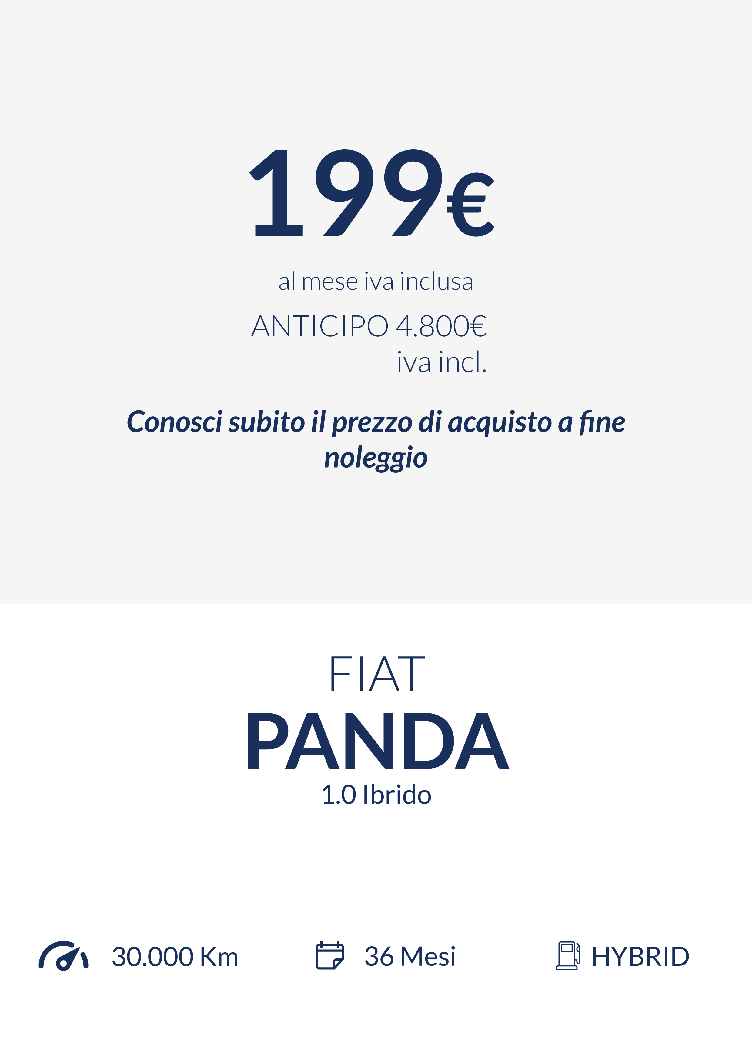 Fiat Panda Ibrido a noleggio lungo termine Leasys Padova
