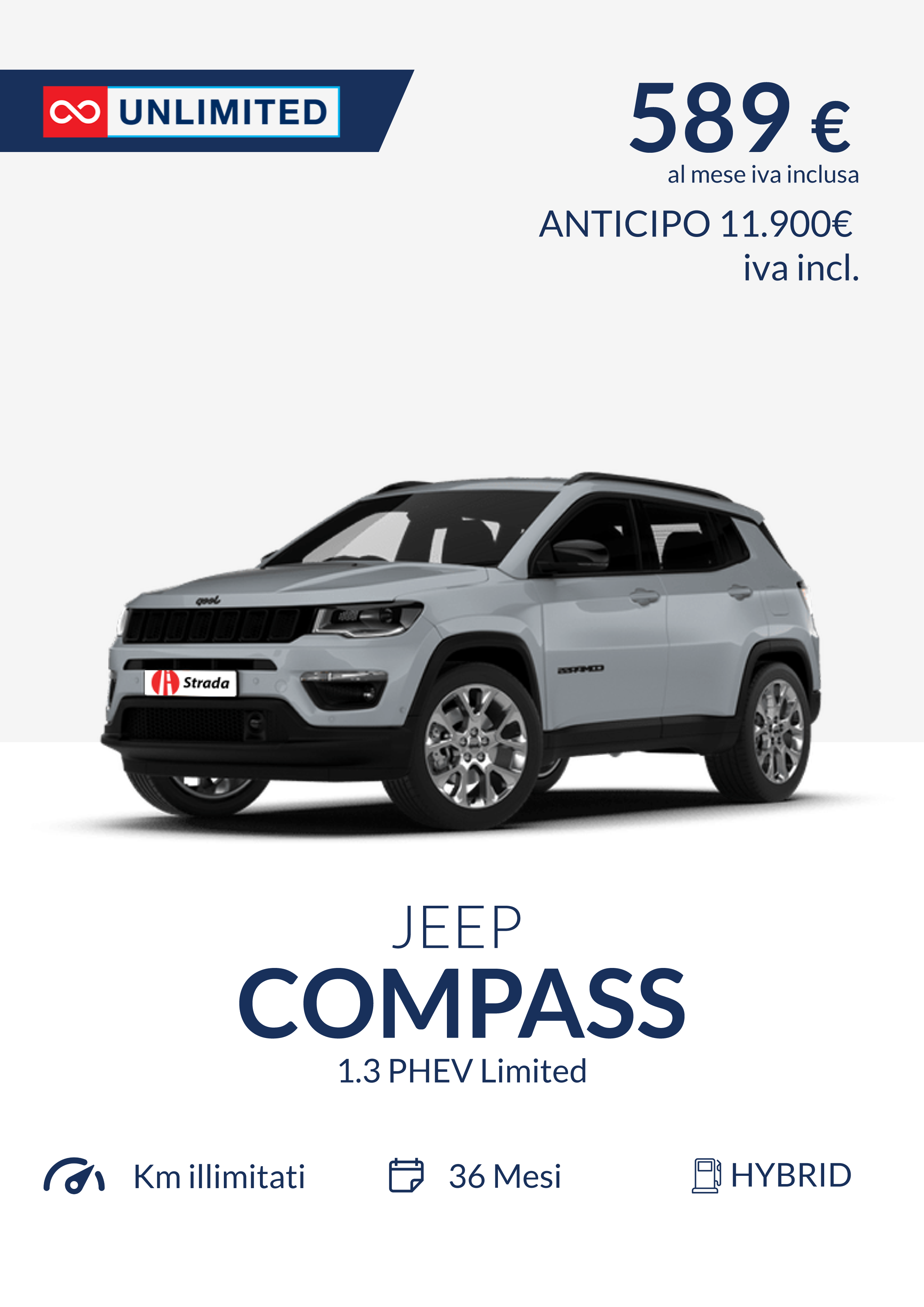 Jeep Compass a noleggio lungo termine Leasys Padova