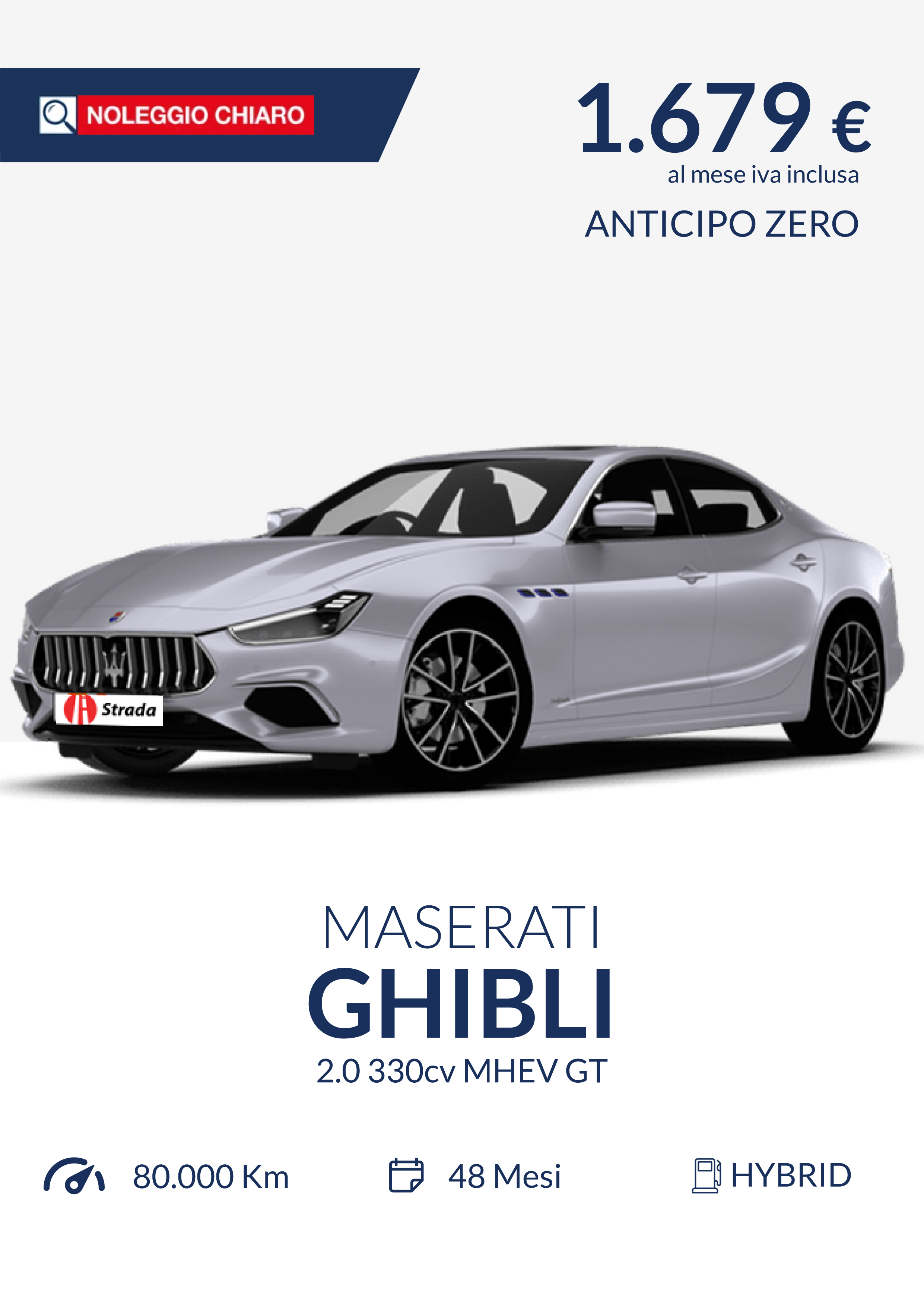 Maserati Ghibli GT a noleggio lungo termine Leasys Padova