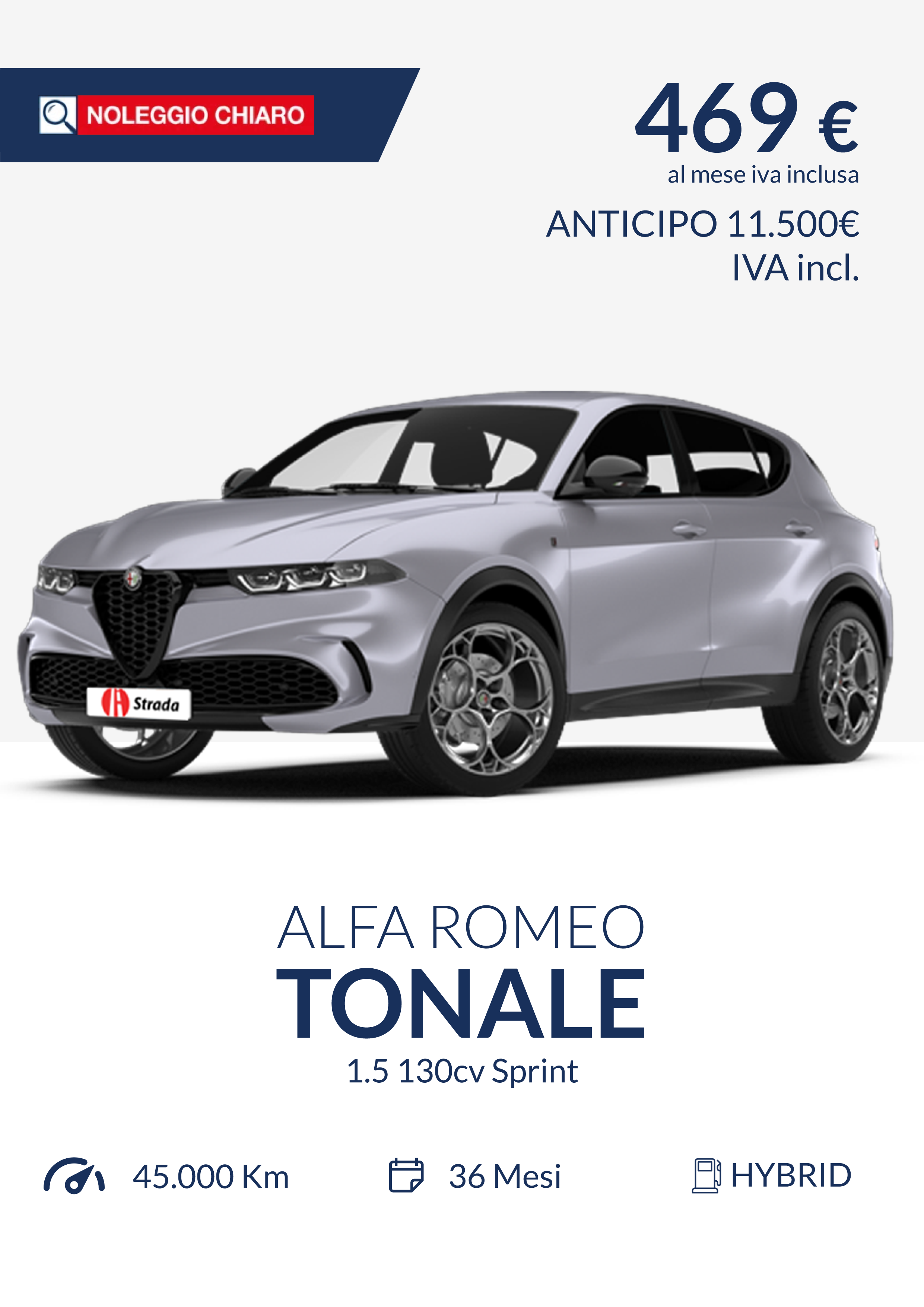 Alfa Romeo Tonale Sprint a noleggio lungo termine Leasys Padova