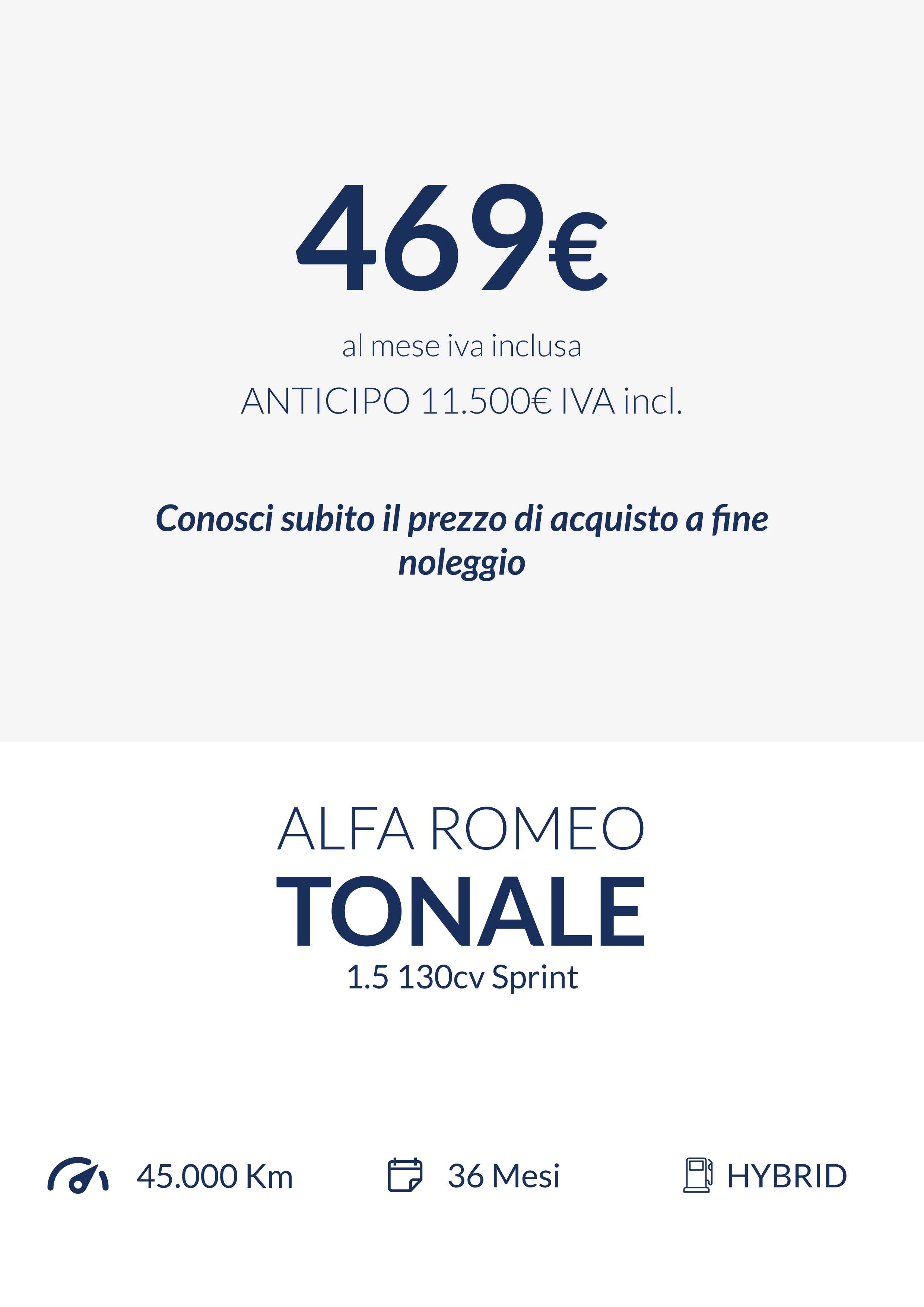 Alfa Romeo Tonale Sprint a noleggio lungo termine Leasys Padova