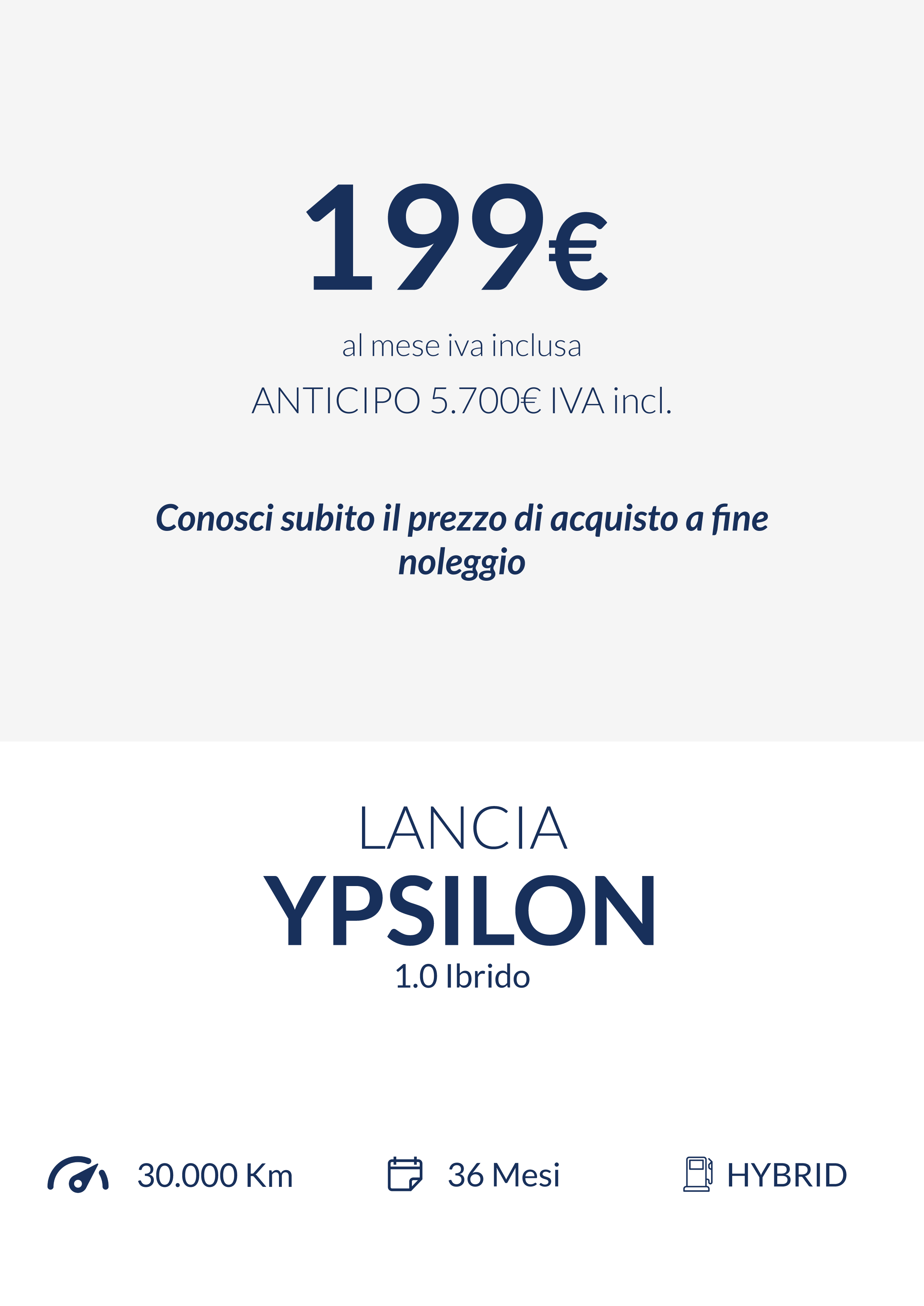 Lancia Ypsilon Ibrido a noleggio lungo termine Leasys Padova